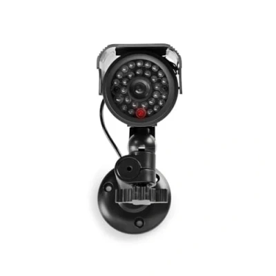 Image of Nedis Outdoor Dummy Security Camera Solar Powered with Flashing LED &amp; IP44 Bullet Design Black