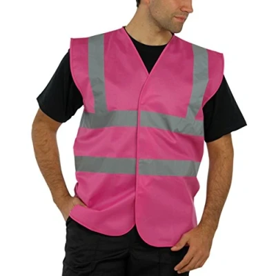 Image of Yoko Unisex Premium Hi Vis Waistcoat Vest / Jacket (L) (Pink)