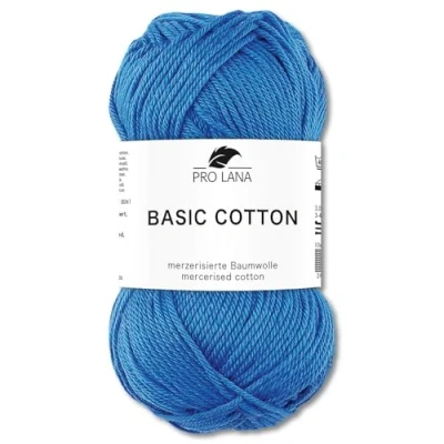 Image of Frida&#039;s Wollhaus Pro Lana 50 g Basic Cotton Knitting Crochet Wool Yarn 64 Colours (51 Medium Blue)