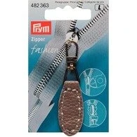 Image of Prym Fashion Zipper Puller, Imitation Leather, Oval, Taupe, Size