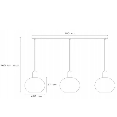 Image of Julius Modern Bar Pendant Light 3xE27 Opal