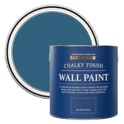 Image of Rust Oleum Blue Matt Emulsion Wall Paint Cobalt 2.5L