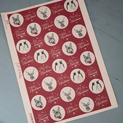 Image of East of India Sticker CHRISTMAS ANIMALS Sheet x 40 Stickers