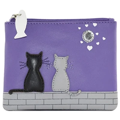 Image of Mala Leather Midnight Collection Coin Purse with Keyring RFID 4231_35 Purple