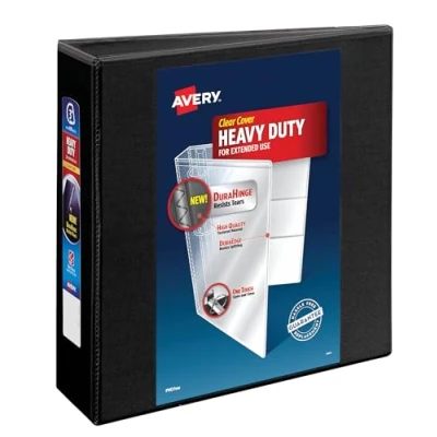 Image of Avery Heavy Duty View 3 Ring Binder, Inch One Touch EZD Rings, 3.5 Spine, 1 Black Binder (79693)
