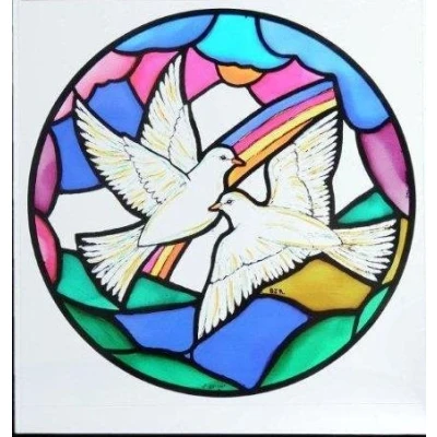 Image of HENSITA Static Window Cling in a Doves of Peace Design.