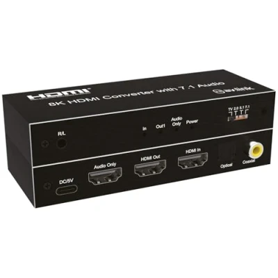 Image of AV:Link 8K HDMI Audio Extractor ARC to Optical, Toslink, Coaxial, Stereo Jack Supports Dolby Atmos, VRR, HDR10 Splitter for Gaming, Fire Stick, Chromecast, Xbox, PS 8K@60Hz &amp; 40Gbps