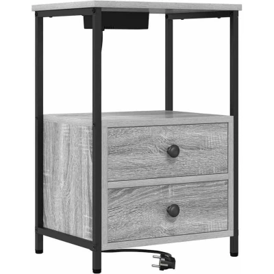 Image of vidaXL with Drawer Storage Grey sonoma Engineered Wood