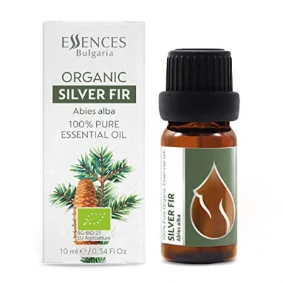 Image of Essences Bulgaria Organic Silver Fir Essential Oil 10ml Abies alba 100% Pure and Natural Undiluted Therapeutic Grade Family Owned Farm Steam Distilled Non GMO Vegan