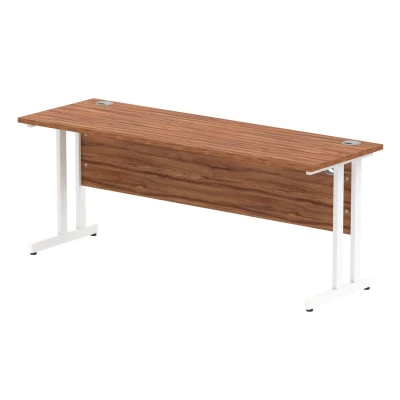 Image of Impulse 1800/600 Rectangle White Cantilever Leg Desk Walnut MI001918