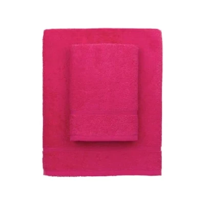 Image of zer0bed, Bath Towels Fuchsia Set of 2 Towels, Face Towel, Bidet Plain Colour, White, 100% Cotton,