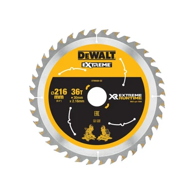 Image of DEWALT DT99569 216 x 30 mm 36 Tooth XR Extreme Runtime Mitre Saw Blade Yellow/Black