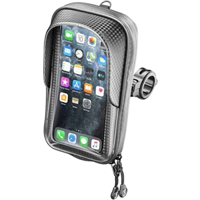 Image of INTERPHONE SMMASTERPRO Universal Motorcycle Case with Clamp Joint Bracket Waterproof Zip for Round Handlebars from 12 to 32 mm