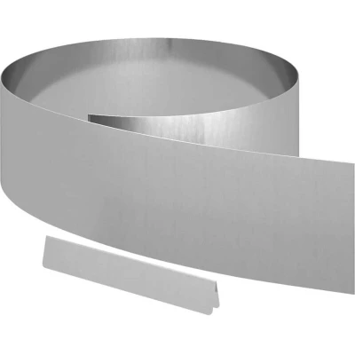 Image of vidaXL Garden Lawn Edging 4 pcs Silver 450 x 20 cm Galvanised steel