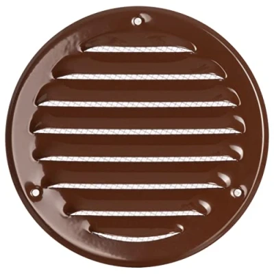Image of LIRAST 100mm Vent Cover Brown 4 inch Wall with Insect Mesh Round Ceiling Soffit Vents External Metal Ventilation Grilles Air Covers for Walls