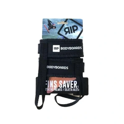 Image of RIP Bodyboard Velcro Swim Fin Saver / Leash, Tether Secure Your Fins w/ Leash Ultra Strong, &amp; Adjustable Strap for Support, Use: Swim, Snorkel Bodysurf Black