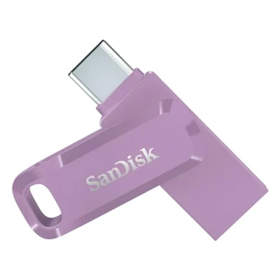 Image of SanDisk 128GB Ultra Dual Drive Go USB C Flash Drive, memory stick for Android smartphone, tablets, Macs, up to 400 MB/s, reversible Type and A connectors, Lavender