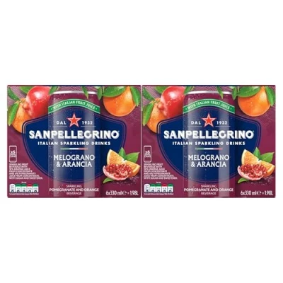 Image of San Pellegrino Italian Sparkling Drinks Pomegranate &amp; Orange 4x6x330ml