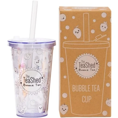 Image of The Teashed Bubble Tea Cup &amp; Straw Gift Set Reusable 16oz Leak Proof Design Hot or Cold to Be Used with Popping Boba, Syrup and Powder Kits