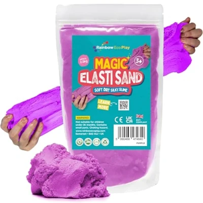 Image of Rainbow Eco Play Magic Elasti Sand Purple 2.5kg Kids Natural Coloured Non Toxic Fun for Everyone Ideal Sensory