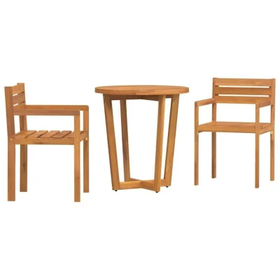 Image of vidaXL 3 Piece Garden Dining Set Solid Wood Acacia