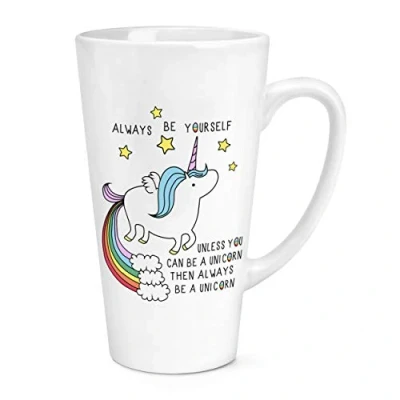 Image of Unicorn Always Be Yourself 17oz Large Latte Mug Cup