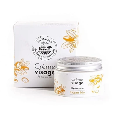 Image of Maison du Savon de Marseille Argan Oil Face Cream for Dry Skin Organic and Anti Ageing Moisturiser 50ml Pot