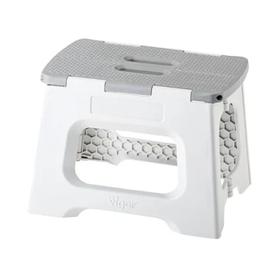 Image of VIGAR Compact Folding Stool, Grey, 23 cm High