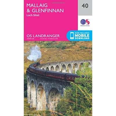 Image of Landranger 40 Mallaig &amp; Glenfinnan, Loch Shiel Map With Digital Version