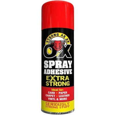Image of 500ml Adhesive Spray Strong As An Ox Extra Glue For Carpet Card Paper (1)