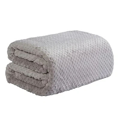 Image of Dreamscene Luxury Waffle Mink Warm Throw Over Sofa Bed Soft Blanket 150 x 200 cm Silver Grey