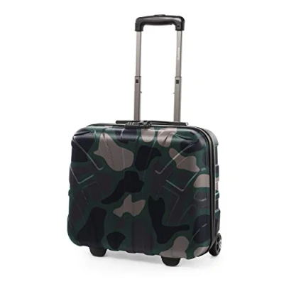 Image of SUITLINE Pilot Trolley, Hard Shell, Business Cabin Suitcase, Case, Carry On Luggage, TSA, ABS, 2 Wheels, Camouflage