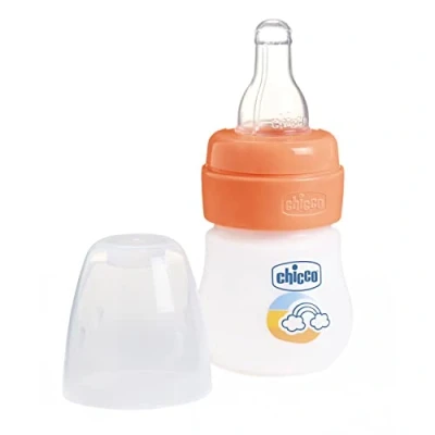 Image of CHICCO Micro Feeding Bottle, 60 ml, 0 m+, Silicone, Orange