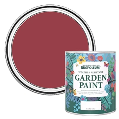 Image of Rust Oleum Red Mould Resistant Garden Paint in Matt Finish Soho 750ml