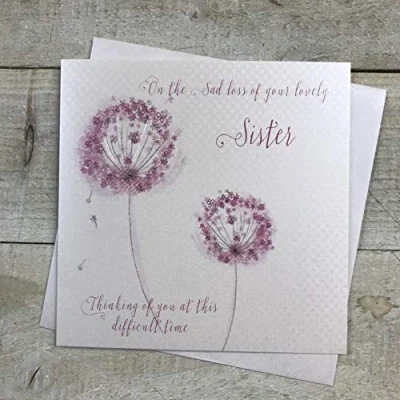 Image of Sympathy Handmade Card Loss of Sister by WHITE COTTON CARDS VN97 SIS