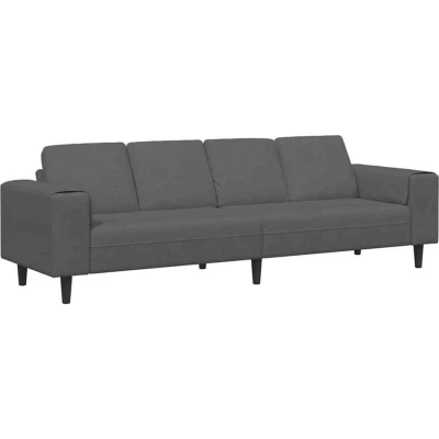Image of vidaXL fabric Sofa with Cushion Dark Grey Corduroy