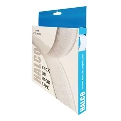 Image of Halco Stick On Hook Roll 20mmx10m with permanent adhesive back