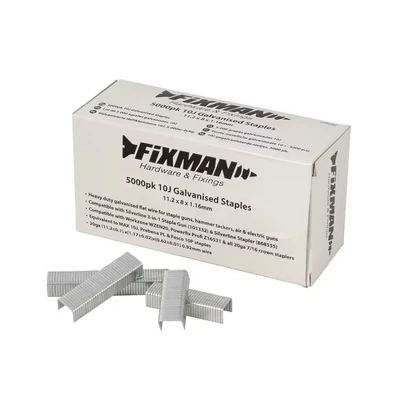 Image of Fixman 10J Galvanised Staples 5000pk 11.2 x 8 1.17mm