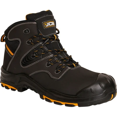Image of JCB Black Action Nubuck Boot Composite Midsole &amp; Antistatic Properties Safety Shoes Men Lightweight Work Boots for Size 4