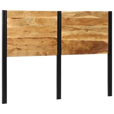 Image of vidaXL Solid Wood Acacia/Iron Freestanding Headboard 140 cm, Durable &amp; Stylish, Perfect for Bedroom Decor