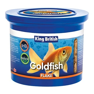 Image of King British Goldfish Flake With Immuno Health Booster Complete Food for Coldwater Fish Helps Prevent Infection and Disease Includes Essential Vitamins 200g