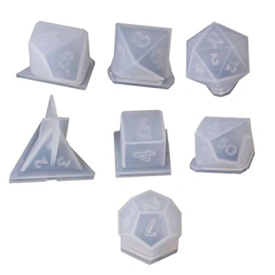 Image of Dice Game Silicone Mould,Jewelry Moulds,Silicone Mould,Resin Casting Mold Kit 7 Shapes Transparent Mould DIY Craft Resin Moulds Epoxy Making Tools Handmade Gifts