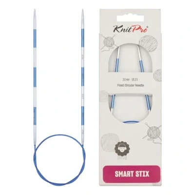 Image of KnitPro Knitting Pins: Circular, Metal Nylon, Blue, 3mm