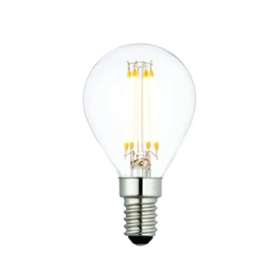 Image of Saxby 94340 E14 4W Filament LED Light Golf Bulb Clear Glass Warm White Non Dimmable 2700K 470LM