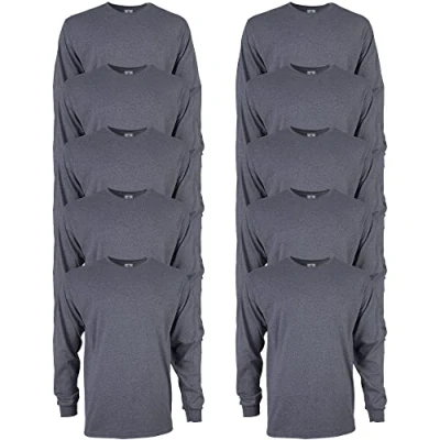 Image of GILDAN Men&#039;s, Ultra Cotton Long Sleeve T Shirt, Style G2400, Dark Heather, S