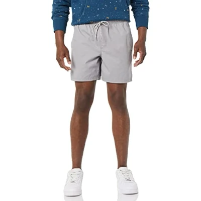 Image of Amazon Essentials Men&#039;s 6 Inch Inseam Drawstring Shorts, Light Grey, S