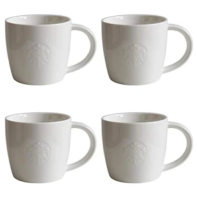 Image of STARBUCKS Mug Short Fore Here Series White Collectors Set Variations 2 Short/8oz/227ml