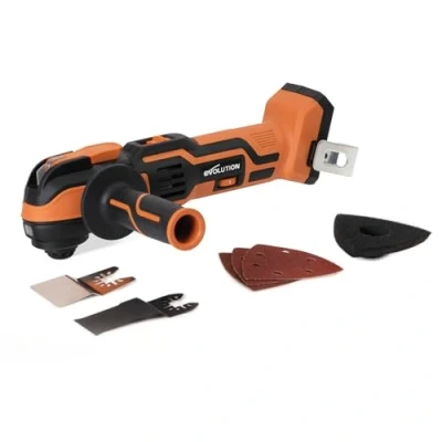 Image of Evolution Power Tools R18MLT Li Cordless Multi Tool 18v Ion EXT, Purpose &amp; Material for Cutting, Shaping, Scraping Sanding, Battery Not Included