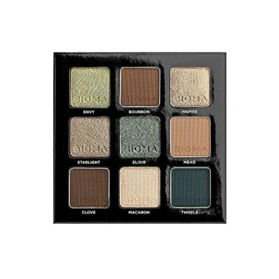Image of Sigma Beauty On the Go Eyeshadow Palette Ivy 9 Bold Shades in Matte, Shimmer and metallic Finishes Highly Pigmented Vegan Eye Makeup Clean Products