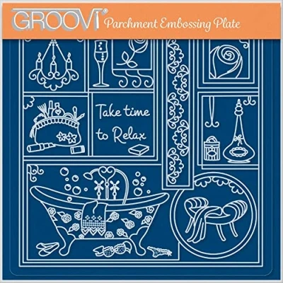 Image of Clarity Stamps Linda Williams&#039; Time to Relax Easy Layout A5 Square Groovi Plate